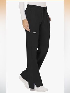 Cherokee Black Wide Leg Scrub Pants with Side Slits